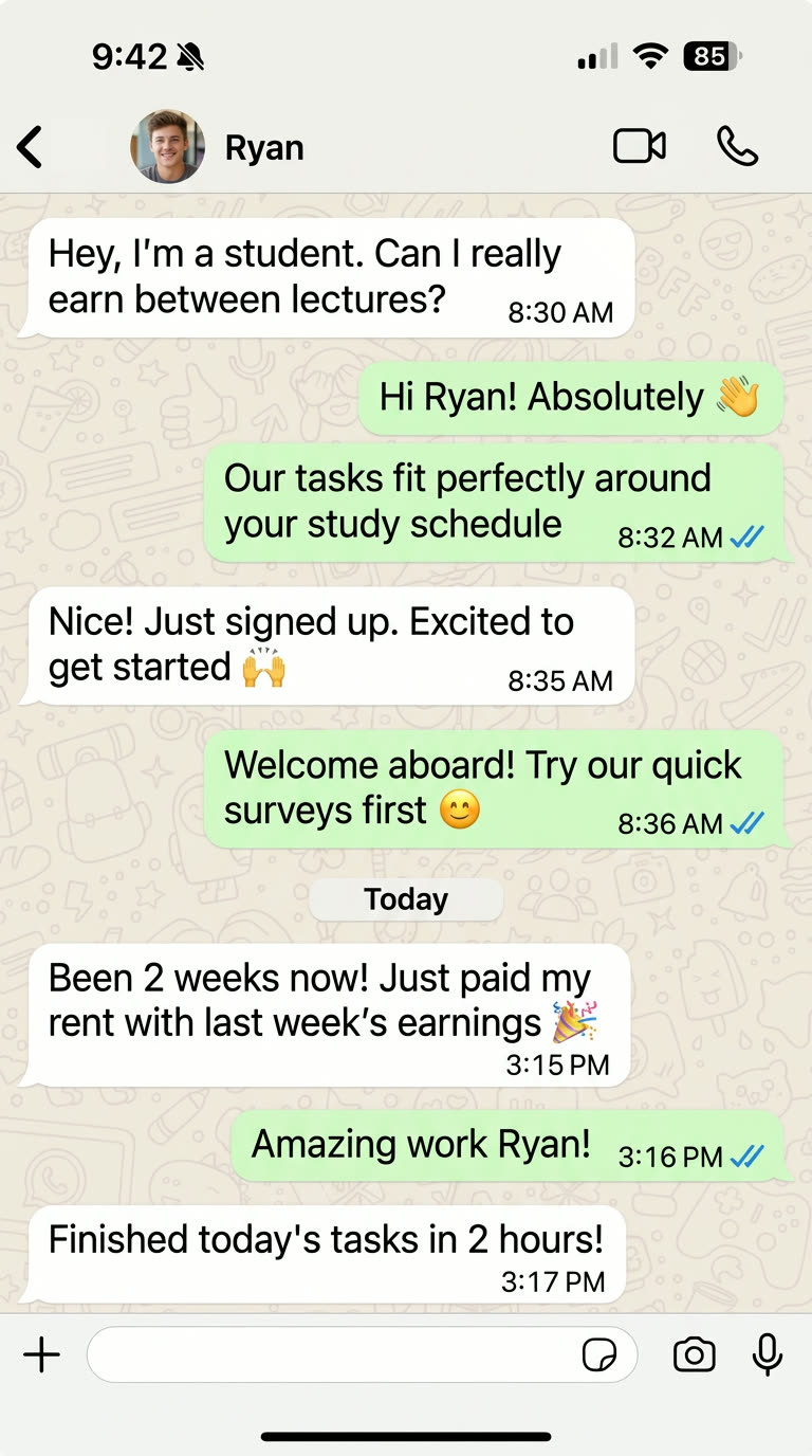 Ryan testimonial chat screenshot